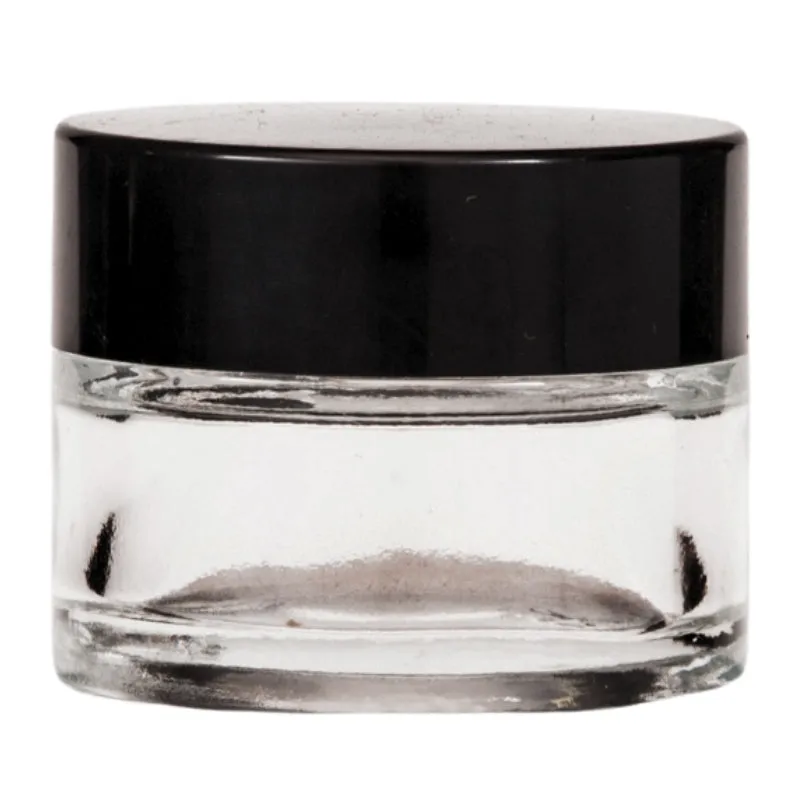 15ml Clear Glass Jar with Black Lid and Shive 35mm