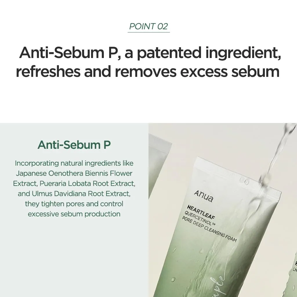 Anua HEARTLEAF QUERCETINOL PORE DEEP CLEANSING FOAM 150ml