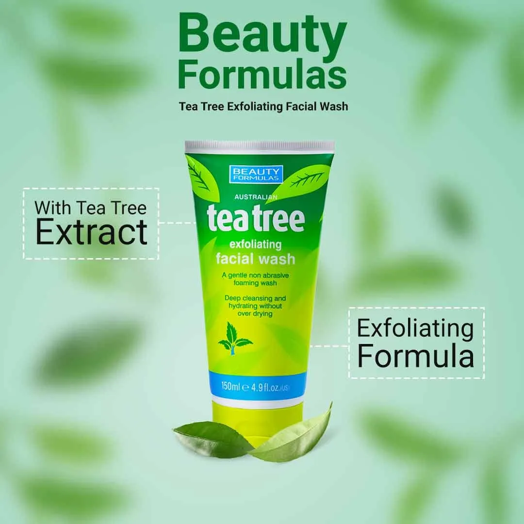 Beauty Formulas Australian Tea Tree Exfoliating Facial Wash 150ml