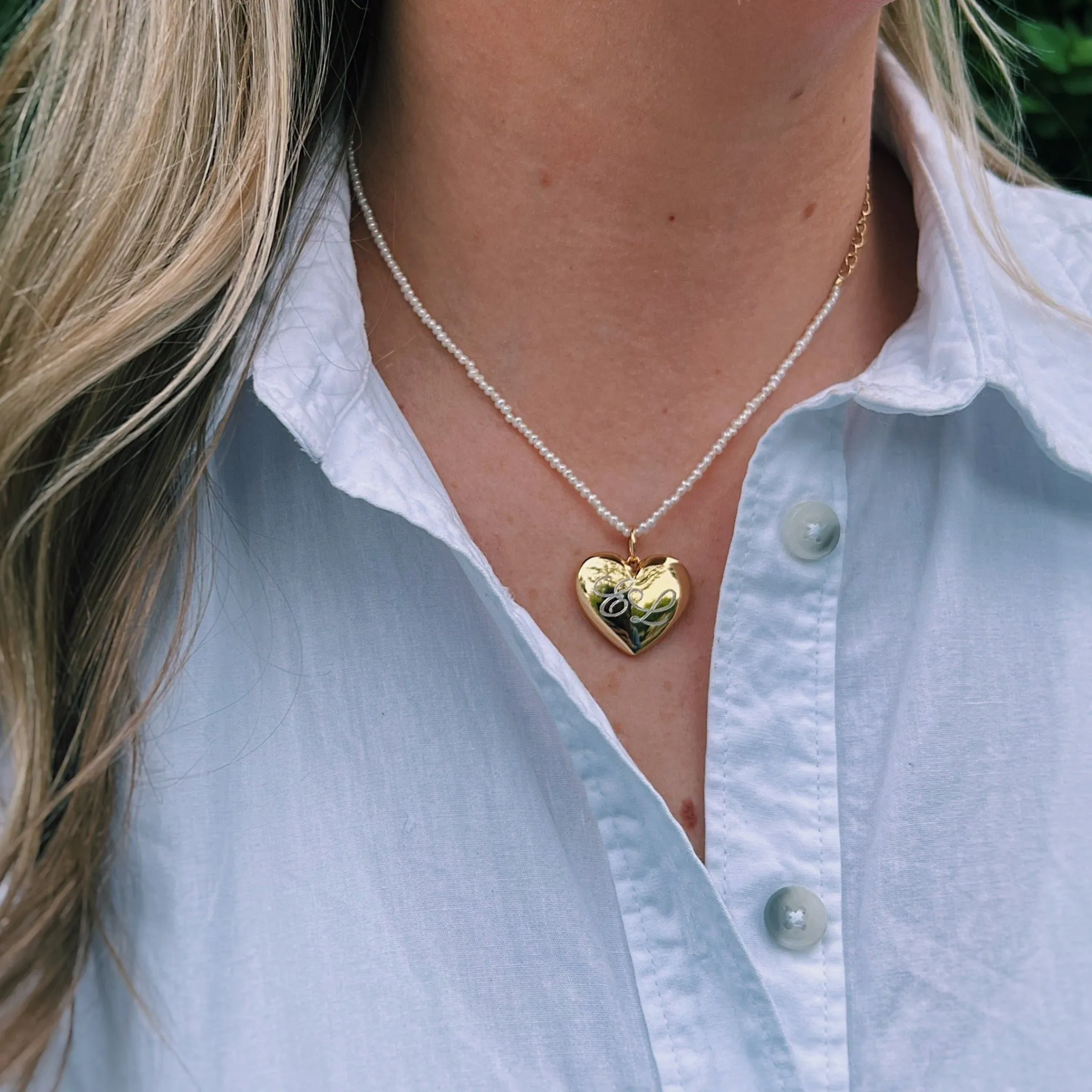 Goldbug Puffy Heart Charm