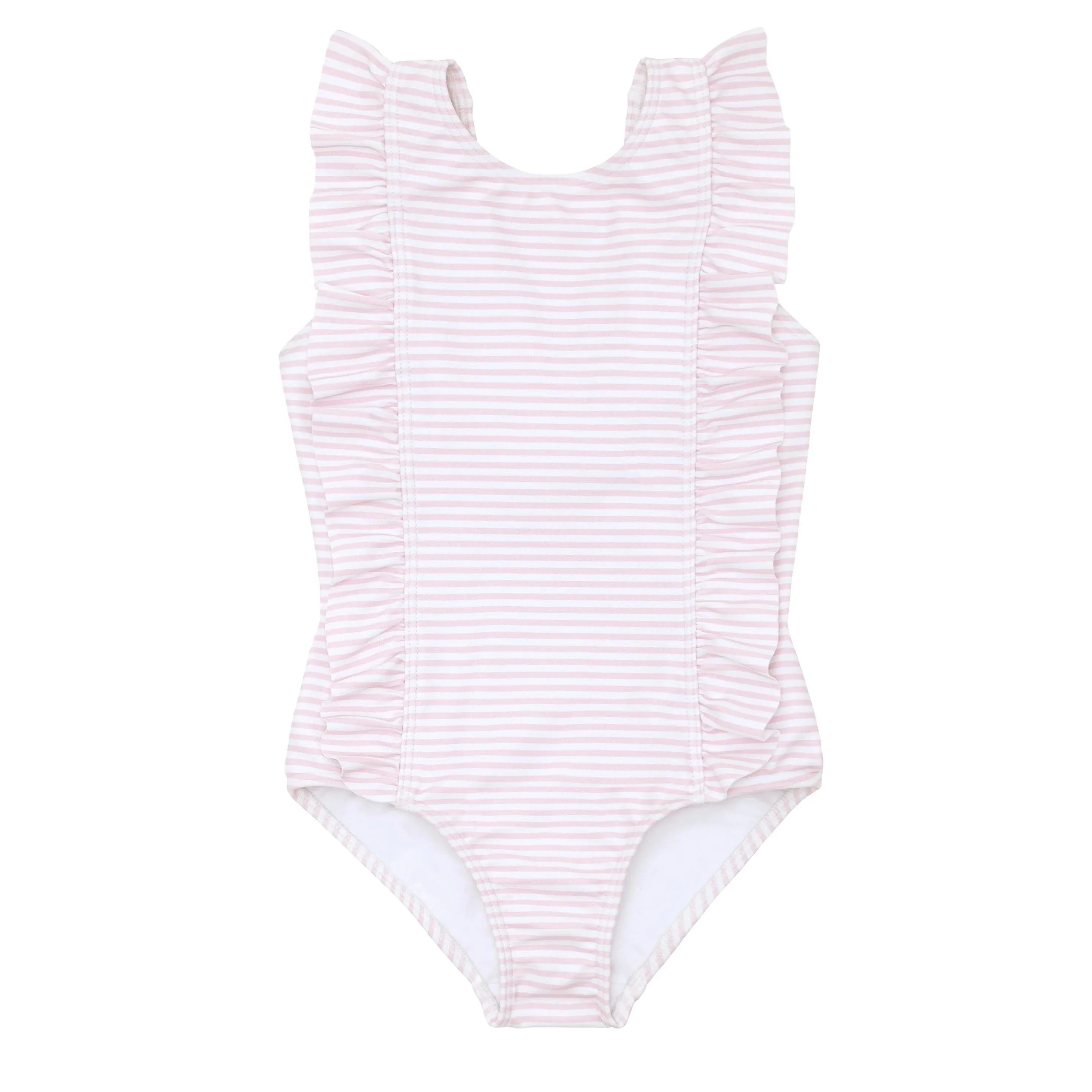 Pink Stripe Ruffle One Piece